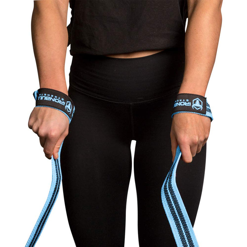 Women Lifting Straps (1 Pair) - Wrist Support Wraps - for Powerlifting, Bodybuilding, Gym Workout, Strength Training, Deadlifts & Fitness Workout Blue - BeesActive Australia