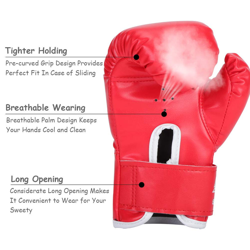 [AUSTRALIA] - VGEBY Kids Boxing Gloves,Youth Sparring Punching Training Sparring Boxing Gloves for Age 3-12 Years (Color : Red) 