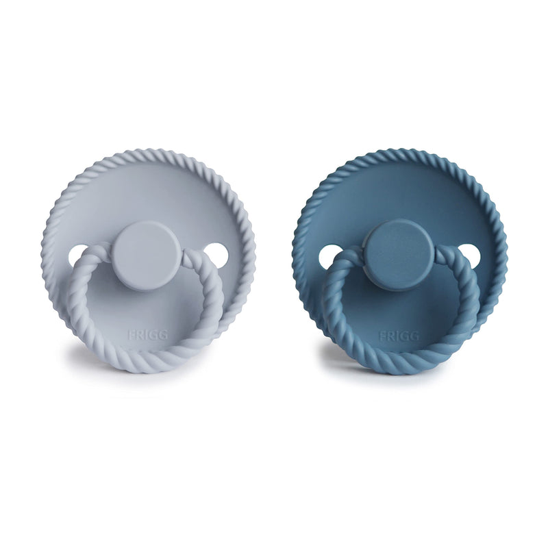 Frigg Rope SilkySoft Silicone Baby Pacifier | Made in Denmark | BPA-Free (Ocean View/Powder Blue, 0-6 Months) Ocean View/Powder Blue - BeesActive Australia