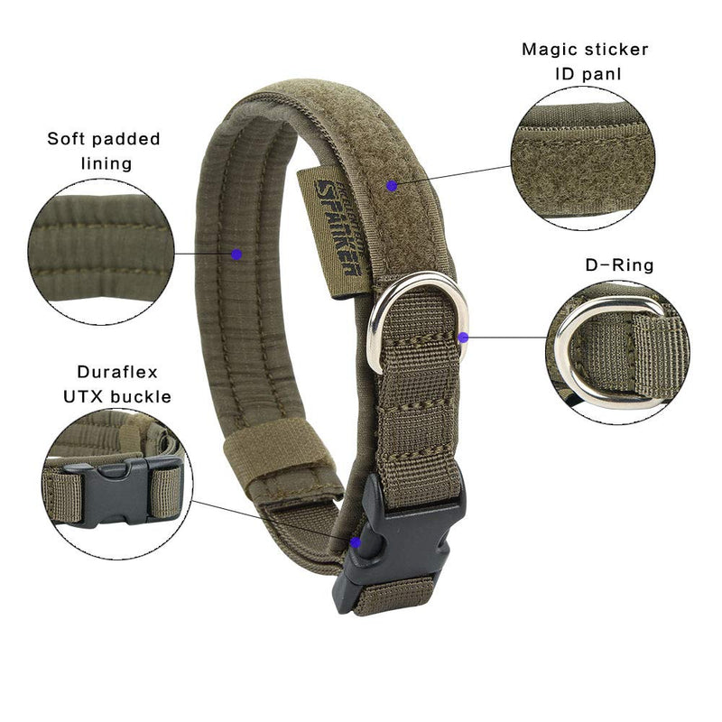 EXCELLENT ELITE SPANKER Puppy Dog Collar Nylon Adjustable Dog Collar for Small Dogs Pet Soft Padded Dog Collar Ranger Green XS Size-Adjustable(10.6"-15") - BeesActive Australia