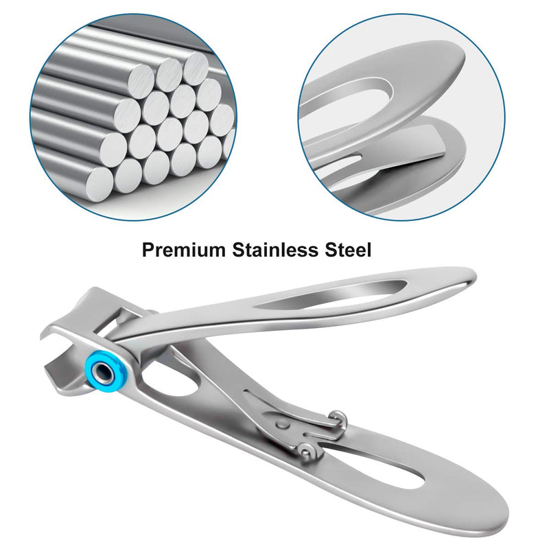 Nail Clipper for Thick Nail–15mm Wide Jaw Opening Oversized Stainless Steel Toenail Cutter with Nail File,Extra Large Fingernail Toenail Clippers for Men,Sliver - BeesActive Australia