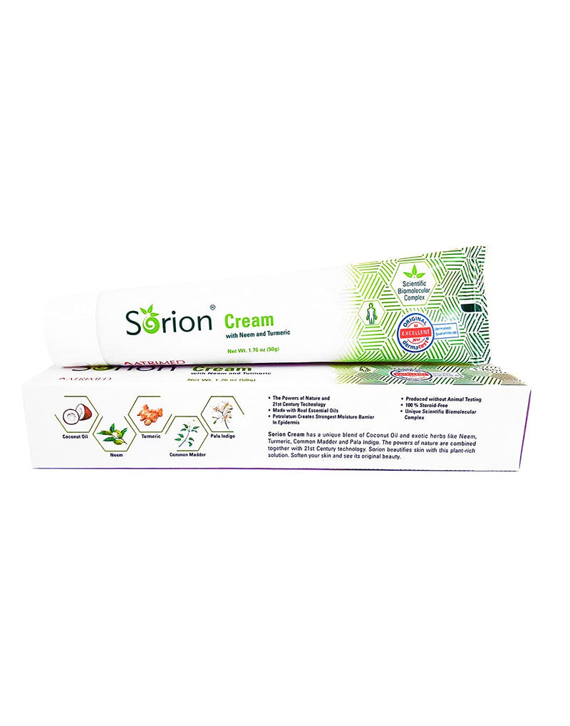 Sorion Cream - Psoriasis Eczema - Herbal Care with Coconut Oil, Neem and Turmeric for Supporting Clear Skin - BeesActive Australia