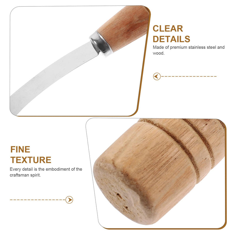 Abaodam sod cutter sickle japanese knife grass saw pruning - Stainless Steel Multifunctional Wooden Handle Fruit Pineapple Banana Knife Cutter Sickle for Restaurant Home - BeesActive Australia