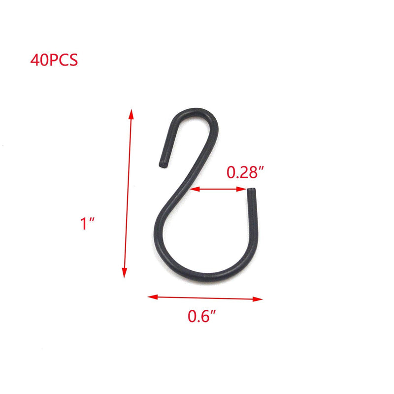 T Tulead Mini Hanging Hooks Iron Hooks Hanger 26×15mm/1"×0.6" Mini S Hooks Pack of 40 for Hanging Pot,Plants,Jewelry 1 Inch - BeesActive Australia