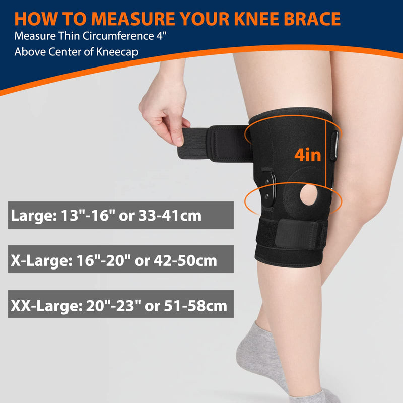 2 Pack Plus Size Knee Brace, Knee Braces for Knee Pain Plus Size. Knee Support for Women Men with Removable Dual Side Stabilizers. Relieves Meniscus Tear, Arthritis, Tendonitis Pain (Adjustable Strap) XX-Large - BeesActive Australia