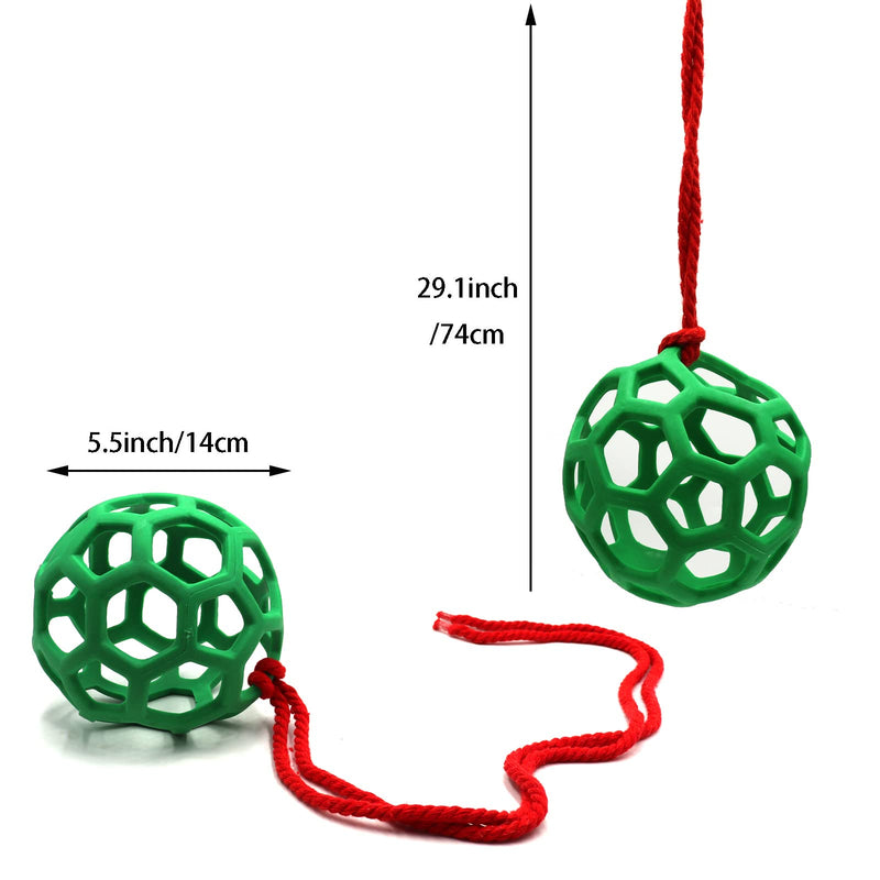 2pcs Horse Treat Ball Hay Feeder Toy Ball Hanging Feeding Toy for Horse Horse Goat Sheep Relieve Stress, Horse Stable Stall Paddock Rest Green - BeesActive Australia