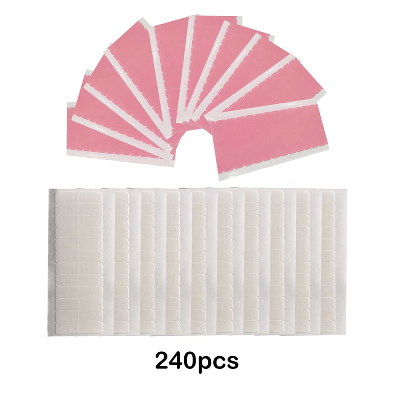 240pcs Hair Extension Tape Tabs, Waterproof Wig Tape Toupee Tape for Human Hair Weft Replacement（4 x 0.8 cm White+Pink) " - BeesActive Australia
