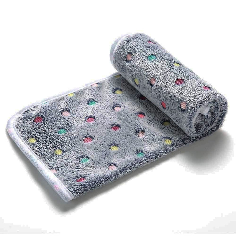 1 Pack 2 Pet Blankets for Dogs Cats, Fleece Print Dog Cat Blankets for Small Medium Large Puppy Kitten Medium(Pack of 2) Dot Grey Brown - BeesActive Australia