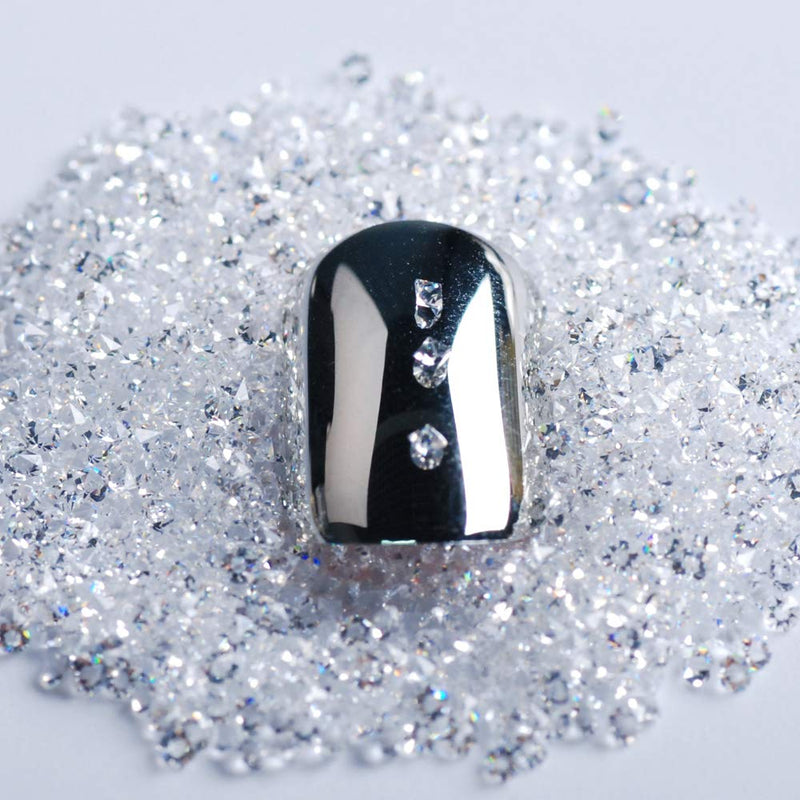 5000Pcs Ultra Mini 1.1mm Flatback Diamond Glass Rhinestones Beads Iridescent Crystals Long Lasting AB Shine For Nail Art Beauty Makeup Phone DIY Crafts; Impossibly Tiny (Crystal) Crystal - BeesActive Australia