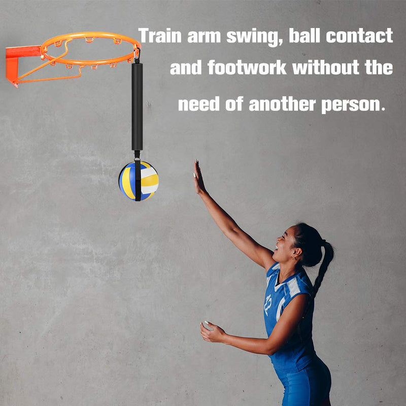 TOBWOLF Volleyball Spike Trainer, Volleyball Spike Training System for Basketball Hoop, Volleyball Equipment Training Aid Improves Serving, Jumping, Arm Swing Mechanics and Spiking Power - BeesActive Australia