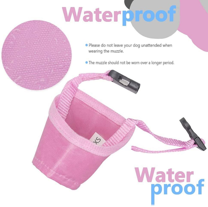 MoiiLavin Dog Muzzle XS (2 Packs) for Small Dogs with Long Snout Quick Fit for Grooming Adjustable Prevent from Biting Barking and Chewing Soft Muzzle XS: Black+Pink - BeesActive Australia