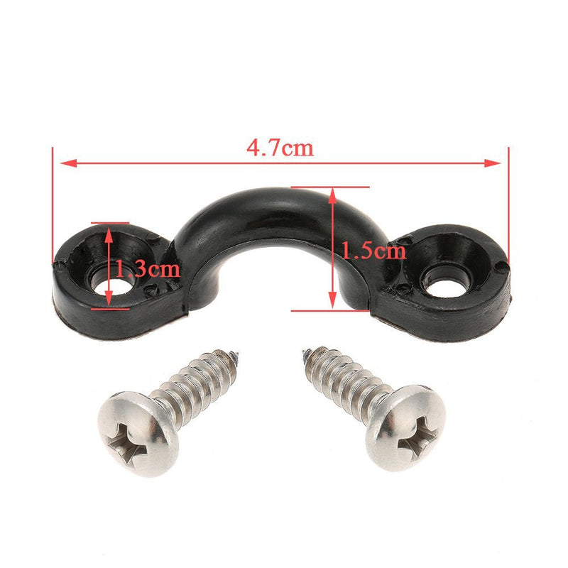 Docooler 10pcs Nylon Bungee Deck Loops Tie Down Pad Eye with 20 Screws for Boat Kayak Deck Rigging Kit - BeesActive Australia