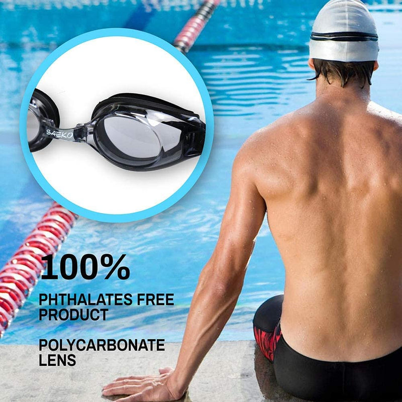 Sight Swimming Goggles Adult Black UV Tint by Sports World Vision -6.00 - BeesActive Australia