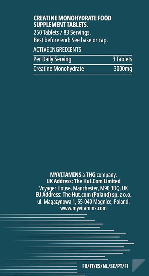 Myprotein Creatine Monohydrate Tablets [250 tablets] - BeesActive Australia