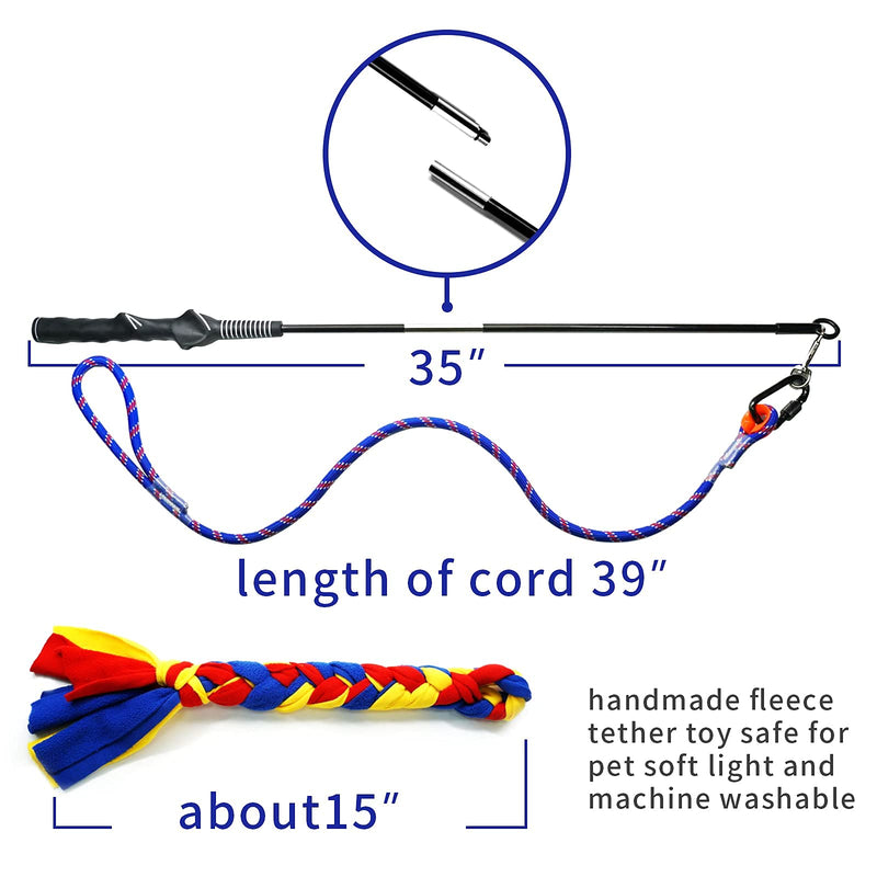 YINOR Flirt Pole for Dogs-Interactive Lures Durable Rope,Chase and Tug of war Puppy Toy，Outdoor Dog Agility Training Equipment Plush，Teaser Chew Pet Kits for Small Medium Dogs - BeesActive Australia