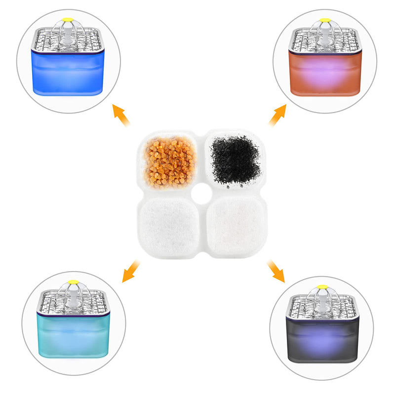 Wonder Creature Cat Fountain Filter Replacement for Crystal Cat Water Fountain, 3L Pet Water Fountain Filters Pack 6 - BeesActive Australia