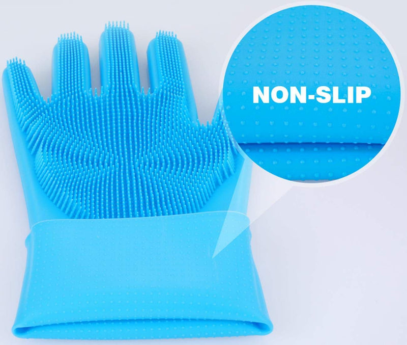 Pecute Pet Grooming Gloves, Heat Resistant Cat Bathing Gloves with High-Density Teeth, Silicone Dog Bathing Gloves with Enhanced Five Finger Design, Bathing and Massaging for Dogs and Cats - BeesActive Australia
