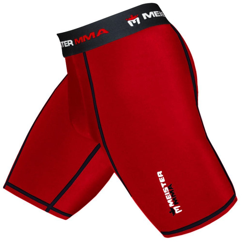 Meister MMA Compression Rush Fight Shorts w/Cup Pocket Red 34-35 - BeesActive Australia