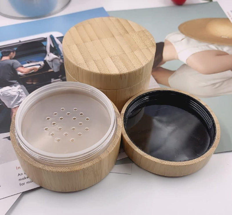 30ml Upscale Wood Cosmetic Container with Lids Loose Powder Container Travel Cosmetic Jar Pot Makeup Sample Containers Tins - BeesActive Australia