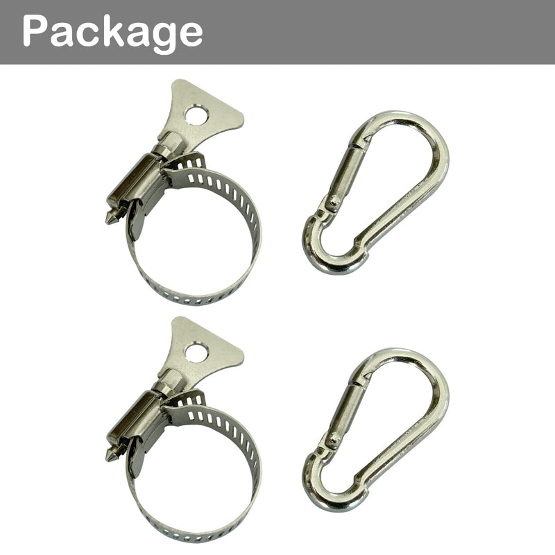 2 Pack Boat Flag Pole Clips with Carabiner Clamp for Grommet Flags Flag Pole Rings for 0.75-1.2 Inch Diameter Flagpole (2 Pack) 2 Pack - BeesActive Australia