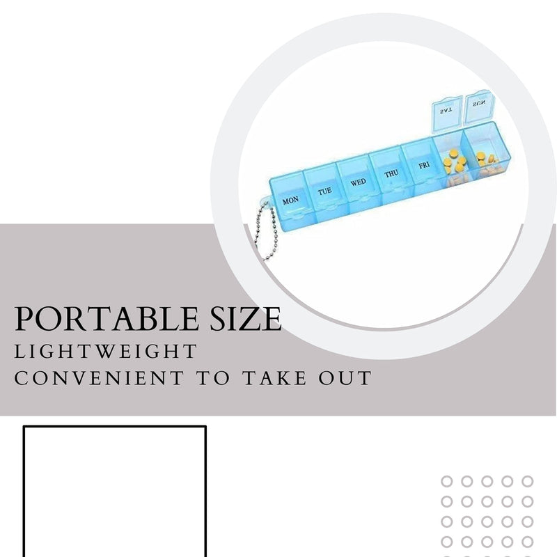 7 Day Weekly Pill Box Organiser Travel Dosset Box Portable Tablet Organiser Medicine Storage Box Pill Dispenser | Medication Organizer - 1 Times a Day for Pills/Fish Oil/Vitamins/Cod Liver Oil (Blue) Blue - BeesActive Australia