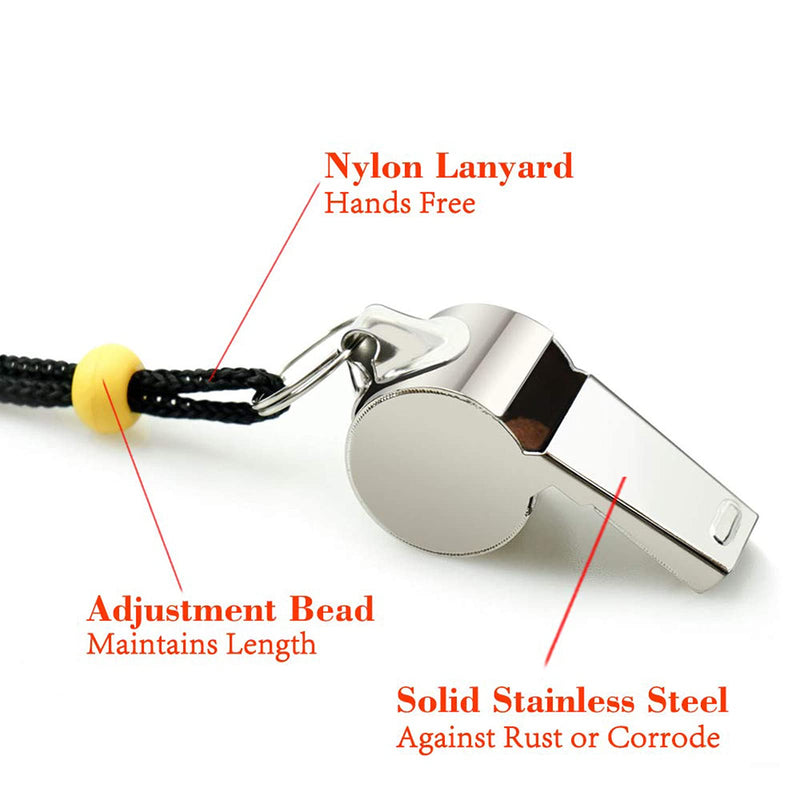 Hipat Whistle, 3 Pack Stainless Steel Sports Whistles with Lanyard, Loud Crisp Sound Whistles Great for Coaches, Referees, and Officials - BeesActive Australia