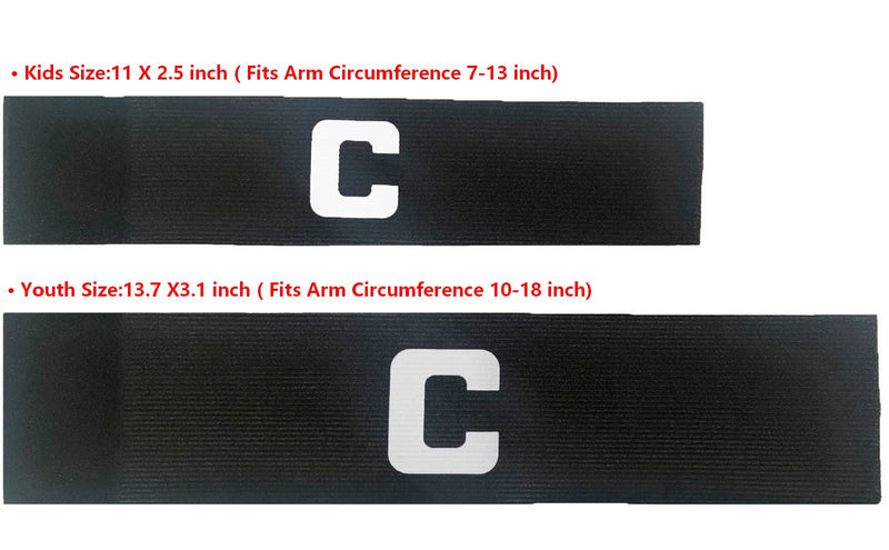 MAYFOO Soccer Captains Armband - Captain Arm Bands Wristband for Kids,Youth and Adult Black:2 Pcs - BeesActive Australia