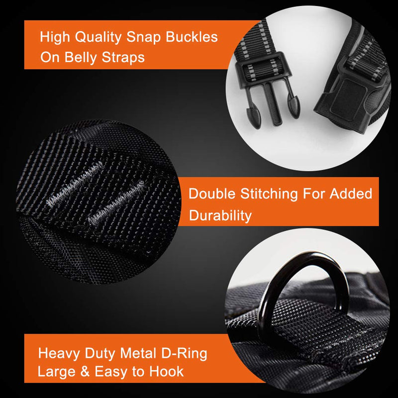 PHOEPET No Pull Dog Harness Reflective Adjustable with 2 Metal Leash Hooks and Soft Training Handle [Over The Head Design] Medium Gray - BeesActive Australia