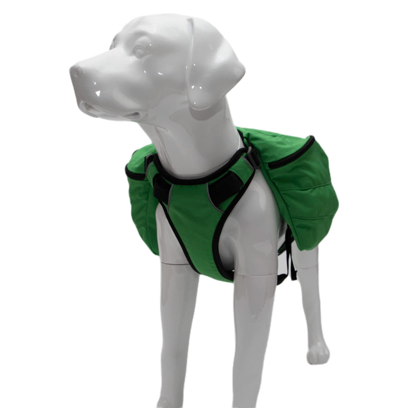 Lovelonglong Dog Backpack for Hiking, Multifunctional Dog Day Pack Zippered Travel Dog Saddle Bag Outdoor Hiking Backpack with 2 Capacious Side Pockets for Small Medium Large Dogs XS (chest 18-23 inch) Green - BeesActive Australia