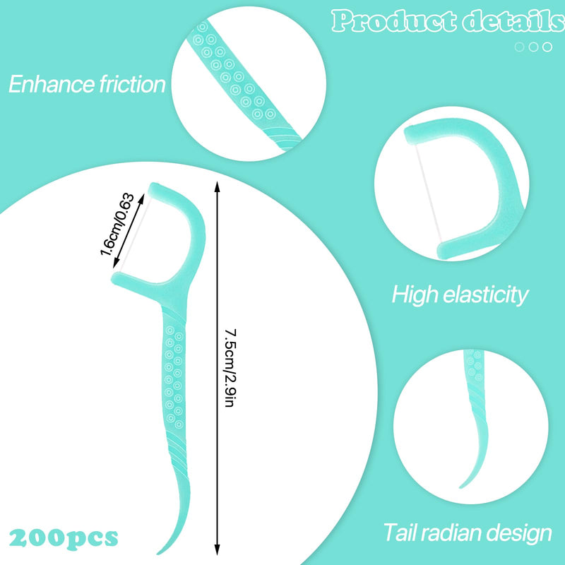 200 Pcs Floss Sticks Dental, Floss Picks Disposable Dental Floss 2 in 1 Dental Floss Toothpick,Teeth Floss Sticks for Interdental Cleaning - BeesActive Australia