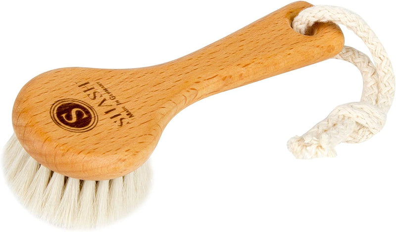 Since 1869 Hand Made in Germany - Sustainable Exfoliating Face Brush, Scrub Cleansing Brush, Exfoliates Skin to Help Reduce Flaking, Fine Lines, Supports Glowing Complexion (Medium Horse Hair Bristle) - BeesActive Australia