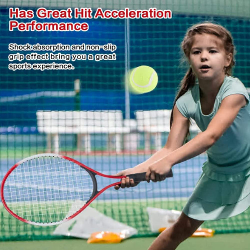 N/H Set of 2 Teenager's Tennis Racket with Free Ball for Training Tennis Carbon Fiber Top Steel Material Tennis String Green - BeesActive Australia