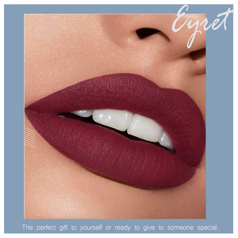 Eyret Matte Non-stick Cup Liquid Lipstick High Pigmented Not Faded Lip Gloss Long-lasting 24 Hours Lip Glaze Beauty Makeup for Women and Girls (Red3#) Red3# - BeesActive Australia