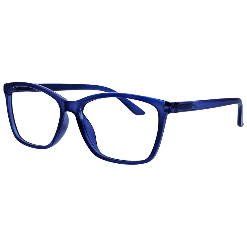 The Reading Glasses Company Bright Blue Readers Large Designer Style Mens Spring Hinges R51-3 +1.00 +1.00 Magnification - BeesActive Australia