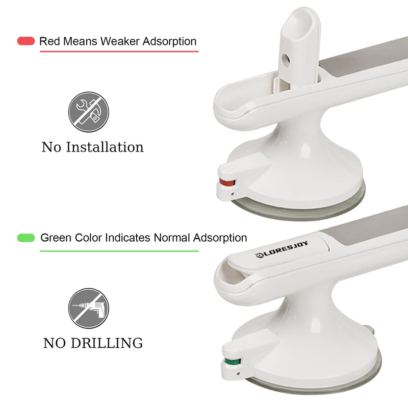 Suction Bathroom Grab Rails for Elderly, Shower Handles for Elderly with Suction Cup and Suction Warning, Safety Hand Rails Disabled for Bathrooms, Grab Handles for Disabled, Portable Mobility Aids 1pcs - BeesActive Australia