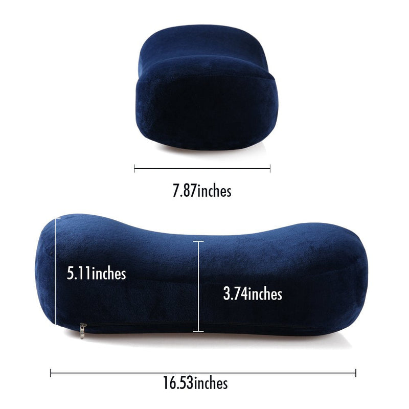 Portable Memory Foam Camping Pillow Travel Pillow Ergonomic Sleeping Bed Pillow for Good Night Sleep Cervical Curved Neck Support for Travel Camping Hiking Car Seat Plane Lumbar Support16.5LX7.8W - BeesActive Australia