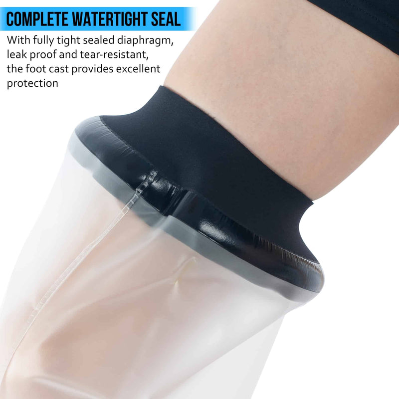 360 RELIEF Leg Cast Protector Dressing Cover - Keeps Plaster Bandage, Wounds, Broken Foot and Ankle Dry During Shower and Bath | for Men and Women | Reusable, with Mesh Laundry Bag | Length 65 cm | Transparent - BeesActive Australia
