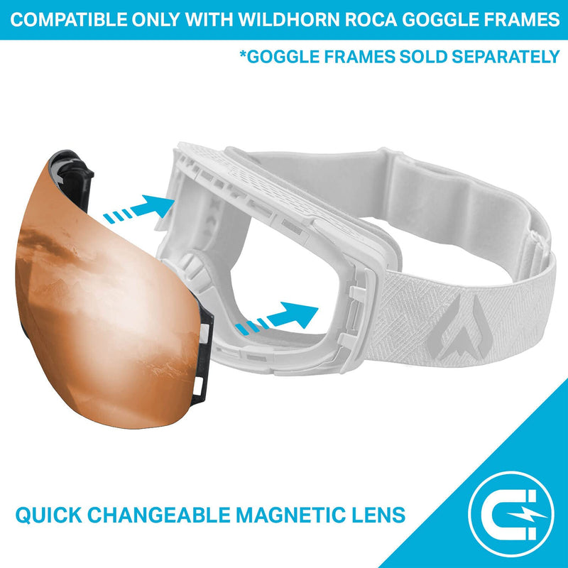 WildHorn Outfitters Roca Ski Goggles Extra/Replacement Frameless Lens Adult Amber - BeesActive Australia