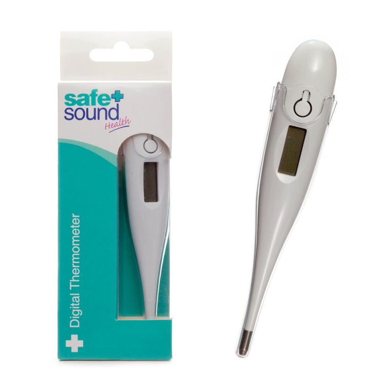 Safe + Sound Digital Thermometer for Adults, Children and Babies Oral, Underarm or Rectal Temperature Readings. Batteries Supplied. Basic - BeesActive Australia