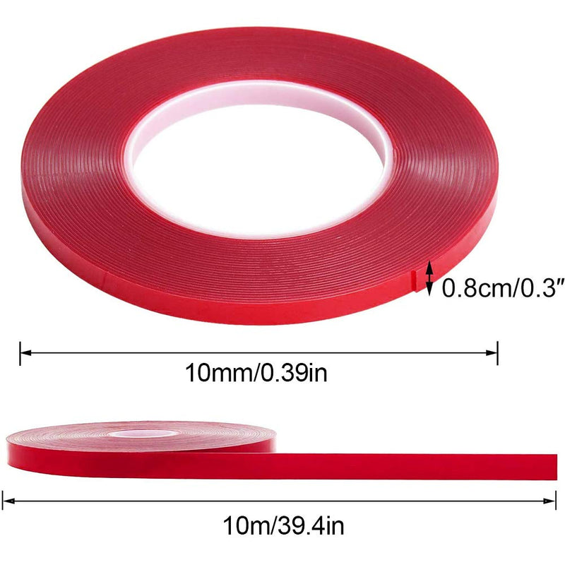 Rotekt 10m Nail Art Adhesive Double-sided Tape Red Film Clear Tape for Nail Display Lens Manicure Tool - BeesActive Australia