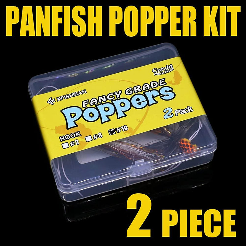 Popper-Flies-for-Fly-Fishing-Topwater-Panfish-Bluegill-Bass-Poppers Flies Bugs Lures SP2#-Panfish Poppers Flies-2pc - BeesActive Australia