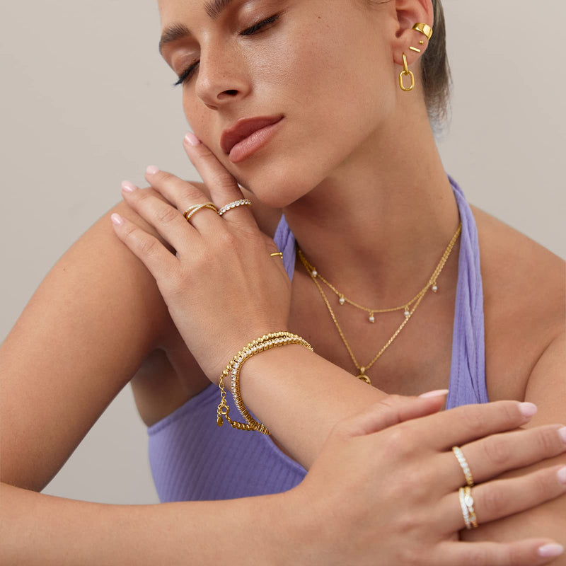 PAVOI 14K Gold Convertible Link Earrings for Women | Paperclip Link Chain Earrings | Drop Dangle Earrings white-gold - BeesActive Australia