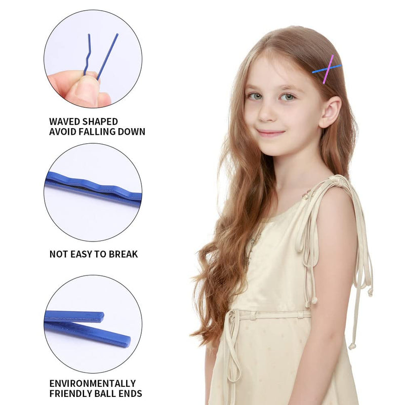 Bobby Pins for Thick Hair,50 Pcs Colorful Hair Grips Kit in Plastic Box Metal Hair Pins Hair Styling Clips for Women Girls (5.5cm/2.2 Inches) - BeesActive Australia