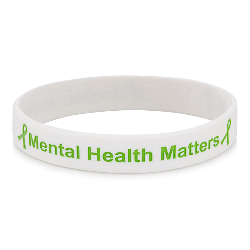 Set of 4 Mental Health Matters Awareness Bracelet Motivational Men's Women's Mental Health MHA (Large 20cm) Large 20cm - BeesActive Australia