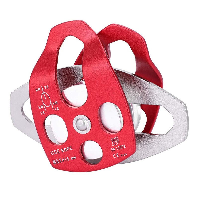 Climbing Pulley Aluminium Metal Alloy 32 KN Large Rescue Pulley Heavy Duty Single Swivel Rope Pulley for Block Climbing Safety Equipment - BeesActive Australia