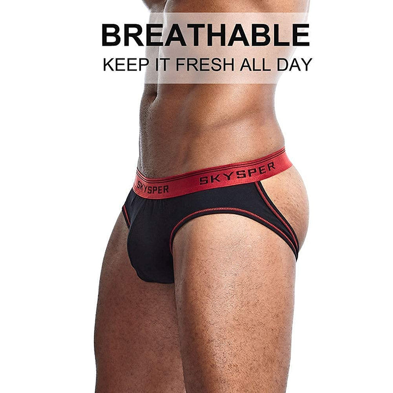 SKYSPER Men's Jockstrap Athletic Supporter Jock Straps Male Underwear Sg01-black Small - BeesActive Australia