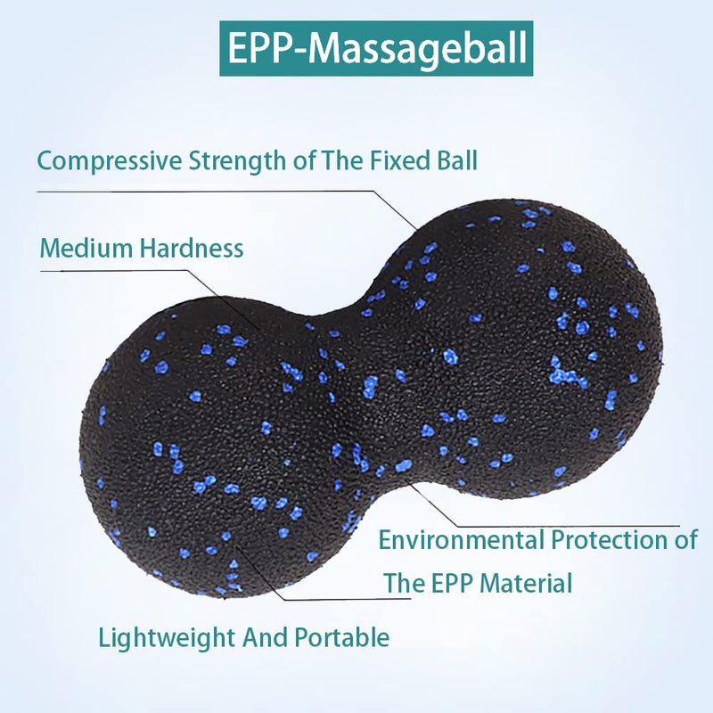 Peanut Massage Ball - Double Lacrosse Ball for Trigger Point Therapy, Myofascial Release, Deep Tissue Fitness Massage & Relax Tight Muscles, Peanut Ball 16cm & Trigger Point Massage Ball 8cm - BeesActive Australia