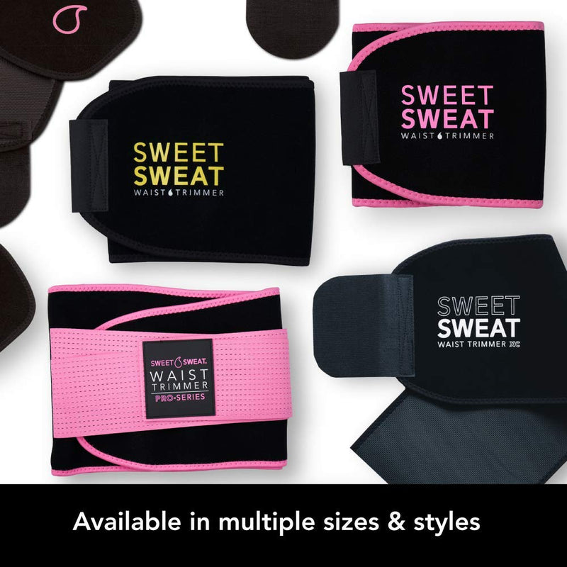 Sweet Sweat 'Pro-Series' Waist Trimmer Belt | Premium Waist Trainer with adjustable straps for a Tighter Fit & Better Sweat! Medium-Large Pink - BeesActive Australia