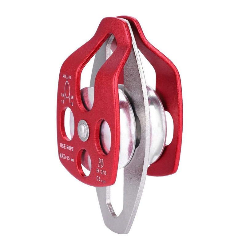 Climbing Pulley Aluminium Metal Alloy 32 KN Large Rescue Pulley Heavy Duty Single Swivel Rope Pulley for Block Climbing Safety Equipment - BeesActive Australia