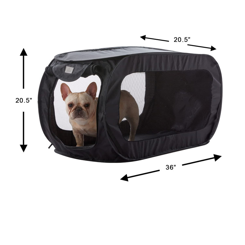 PETLIKE Pop Up Dog Kennels Large Dog Bed, Portable Car Seat Dog Kennel Waterproof for Indoor Outdoor Travel, Collapsible Foldable Cat Cage Carrier Black - BeesActive Australia